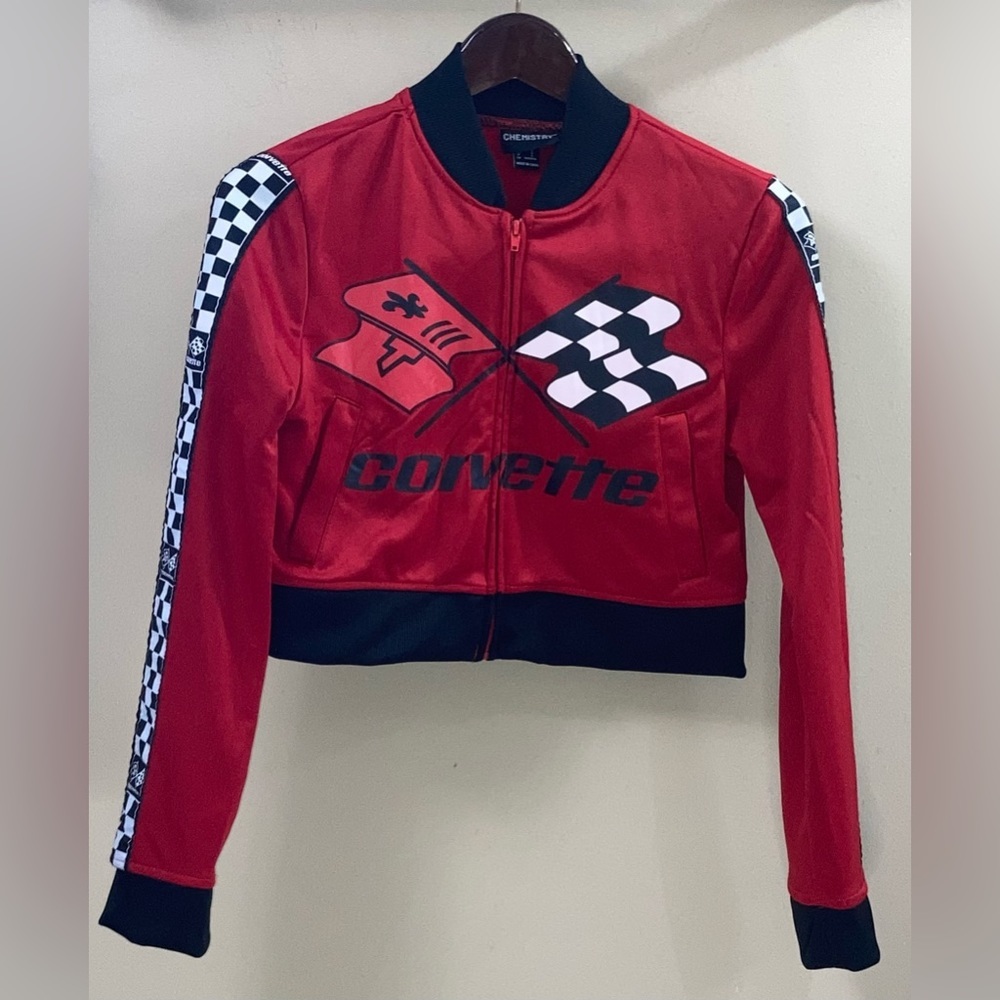 CHEMISTRY Red Corvette cropped jacket Size Small